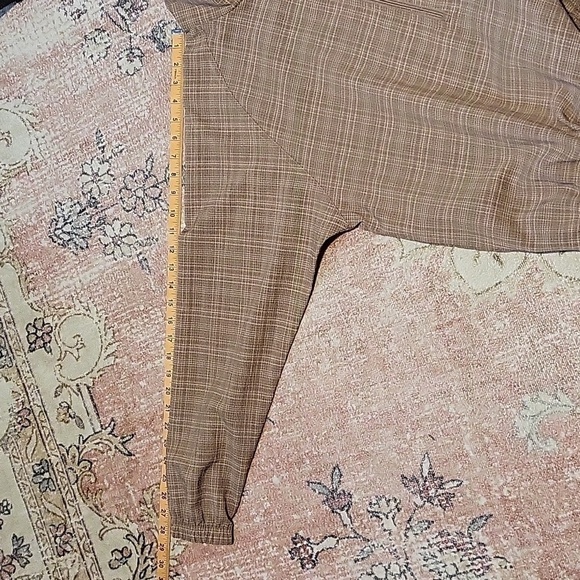 Bette & Court Tan Plaid Pullover 1/2 Zip Elastic Waist Golf Jacket Size S - Picture 14 of 14